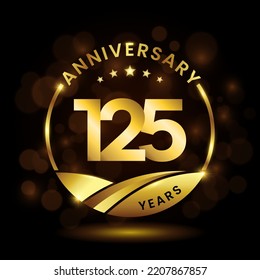 125 years anniversary, Anniversary celebration logo design. vector template illustration