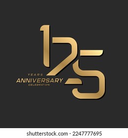 125 years anniversary celebration logotype with modern elegant number