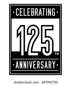 125 years anniversary design template. Vector and illustration.