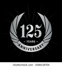 125 years anniversary. Elegant anniversary design. 125 years logo.