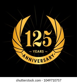 125 years anniversary. Elegant anniversary design. 125 years logo.