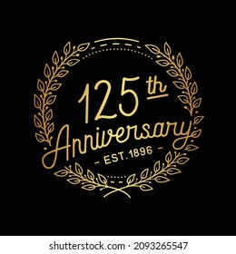 125 years anniversary logo collection. 125th years anniversary celebration hand drawn logotype. Vector and illustration.