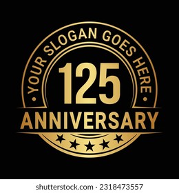 125 years anniversary logo design template. 125th anniversary celebrating logotype. Vector and illustration.