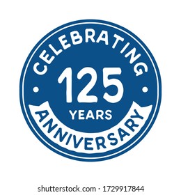 125 years anniversary logo template. Vector and illustration.