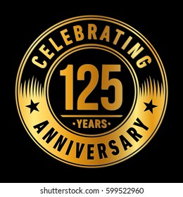 125 years anniversary logo template. Vector and illustration.