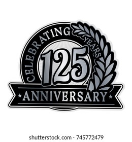 125 years anniversary logo template. Vector and illustration.