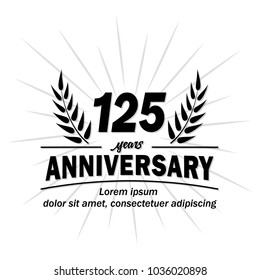 125 years anniversary logo. Vector and illustration.