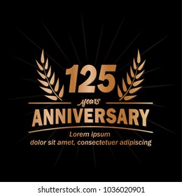 125 years anniversary logo. Vector and illustration.