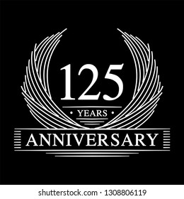 125 years design template. 125th anniversary. Vector and illustration.