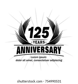 125 years design template. Anniversary vector and illustration template.