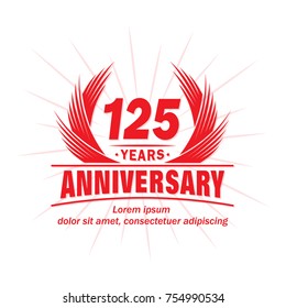 125 years design template. Anniversary vector and illustration template.