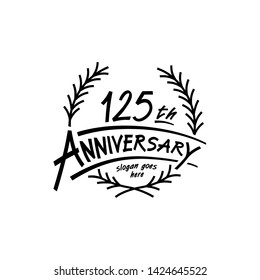 125 years design template. Vector and illustration. 125 years logo.