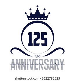 125 anos de modelo de design de logotipo. Vetor e ilustração do 125º aniversário.