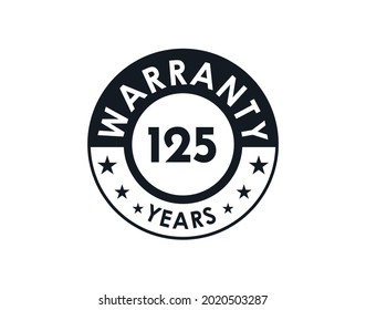 125 years warranty logo isolated on white background
