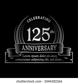 125th anniversary design template. Vector and illustration.