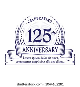 125th anniversary design template. Vector and illustration.