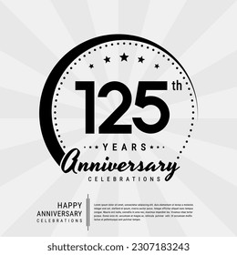 125th year anniversary design template. vector template illustration