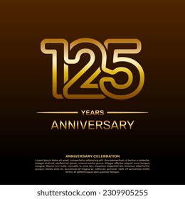 125th year anniversary design template in gold color. vector template illustration