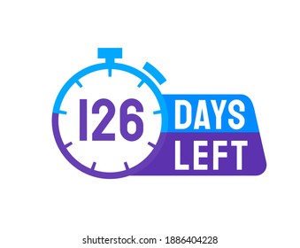 126 Days Left labels on white background. Days Left icon svg