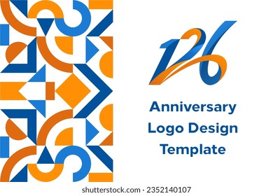 126 logo design number, suitable for birthday, anniversary's company, corporate or personal birthday.