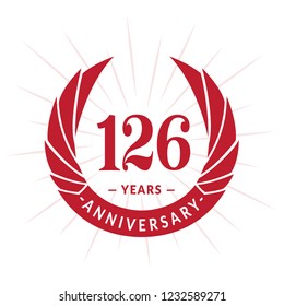 126 years anniversary. Elegant anniversary design. 126 years logo.