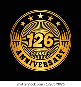 126 years anniversary. Anniversary logo design. Vector and illustration.