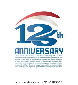 126th birthday. Colorful typography saying 126th anniversary on white background