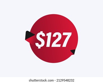 Ilustración vectorial de pegatinas de $127 USD