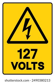 127 Volts Tag Symbol Sign,Vector Illustration, Isolate On White Background Label. EPS10