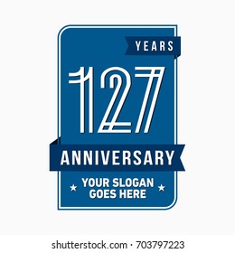 127 years anniversary design template. Vector and illustration.