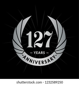 127 years anniversary. Elegant anniversary design. 127 years logo.