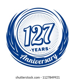 127 years anniversary. Anniversary logo design. 127 years logo.