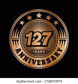 127 years anniversary. Anniversary logo design. Vector and illustration.