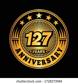 127 years anniversary. Anniversary logo design. Vector and illustration.
