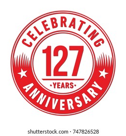 127 years anniversary logo template. Vector and illustration.