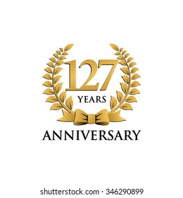 127 years anniversary wreath ribbon logo 