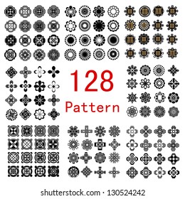 128 kind of nice flowers patterns ,vector