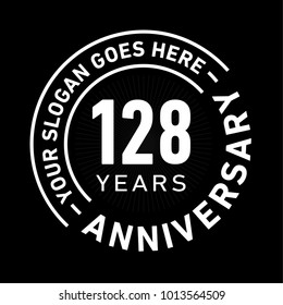 128 years anniversary logo template. Vector and illustration.