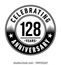 128 years anniversary logo template. Vector and illustration.