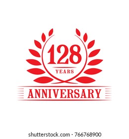 128 years anniversary logo template.
