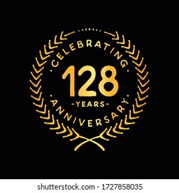 128 years design template. 128th logo. Vector and illustration.