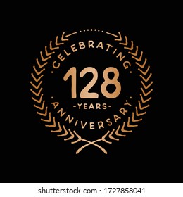 128 years design template. 128th logo. Vector and illustration.