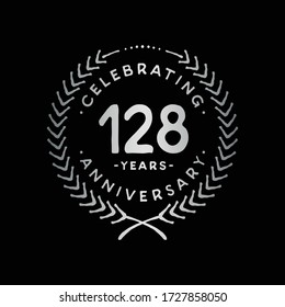 128 years design template. 128th logo. Vector and illustration.