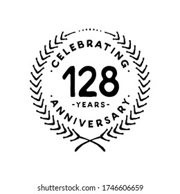 128 years design template. 128th logo. Vector and illustration.