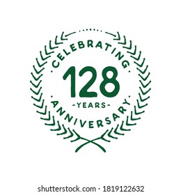 128 years design template. 128th logo. Vector and illustration.