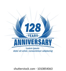 128 years vector and illustration template.