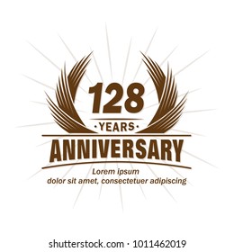 128 years vector and illustration template.