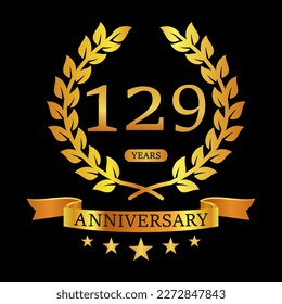 129 th Anniversary logo template illustration. suitable for you