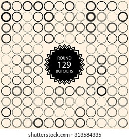 129 vintage round borders. Set with circle frames.