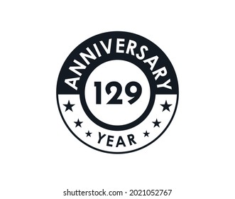 129 years anniversary badge vector design